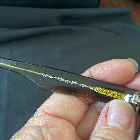 Prada VPR 16M ZXH-101 denim tortoise eyeglasses with cloth and case - Picture 6 of 16